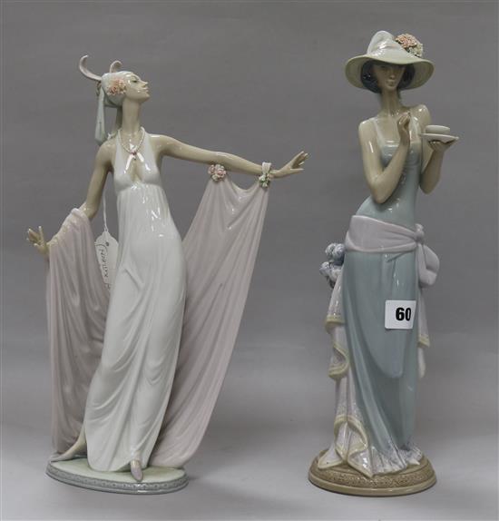 Two Lladro figures Tallest 37cm.
